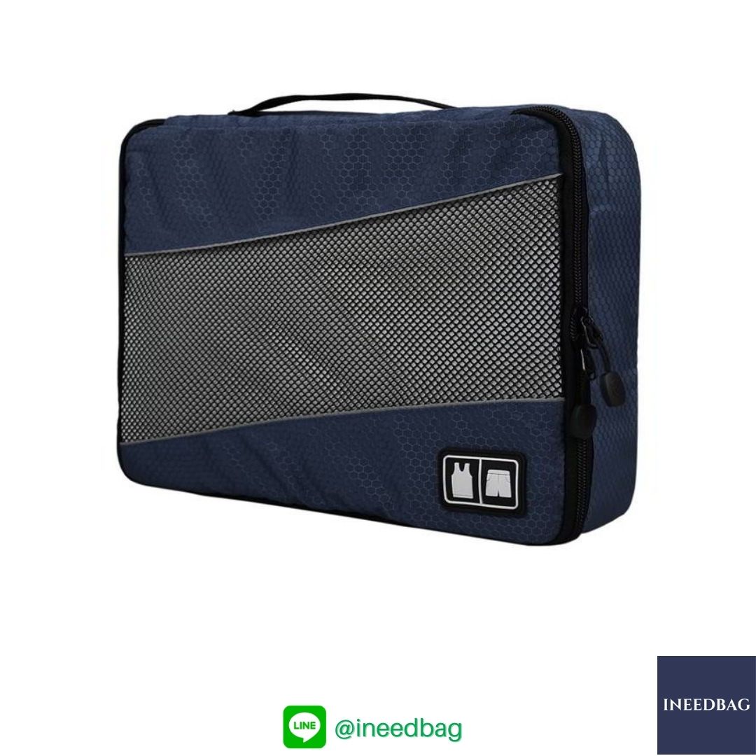 Bagsmart กระเป๋าจัดระเบียบเดินทาง 4 ใบต่อชุด ใส่เสื้อผ้า ชั้นใน ถุงเท้า เข็มขัด (ฺNavy Blue) (Bagsmart Packing Cubes 4-Pcs Travel Organizer)