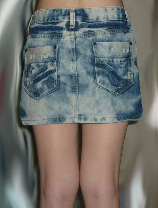 #2กระโปรงยีนส์ฟอกซีดก้อนเมฆ สวยมาก 29-34-11