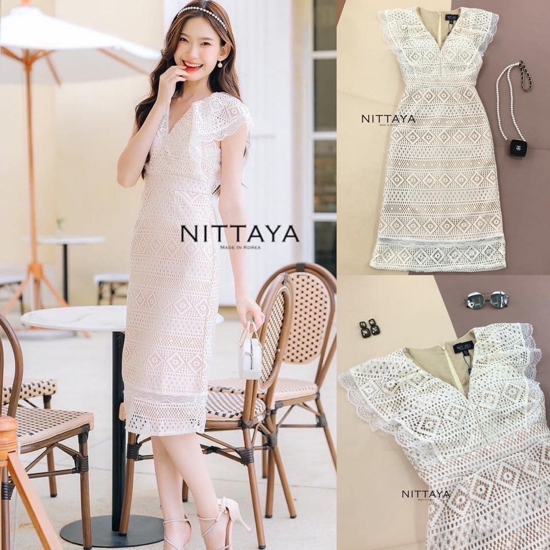 เดรสลูกไม้ยาว เรียบหรู ดูแพง งานจริงผ้าดีเวอร์ๆๆ สินค้าคุณภาพ (พร้อมส่ง)