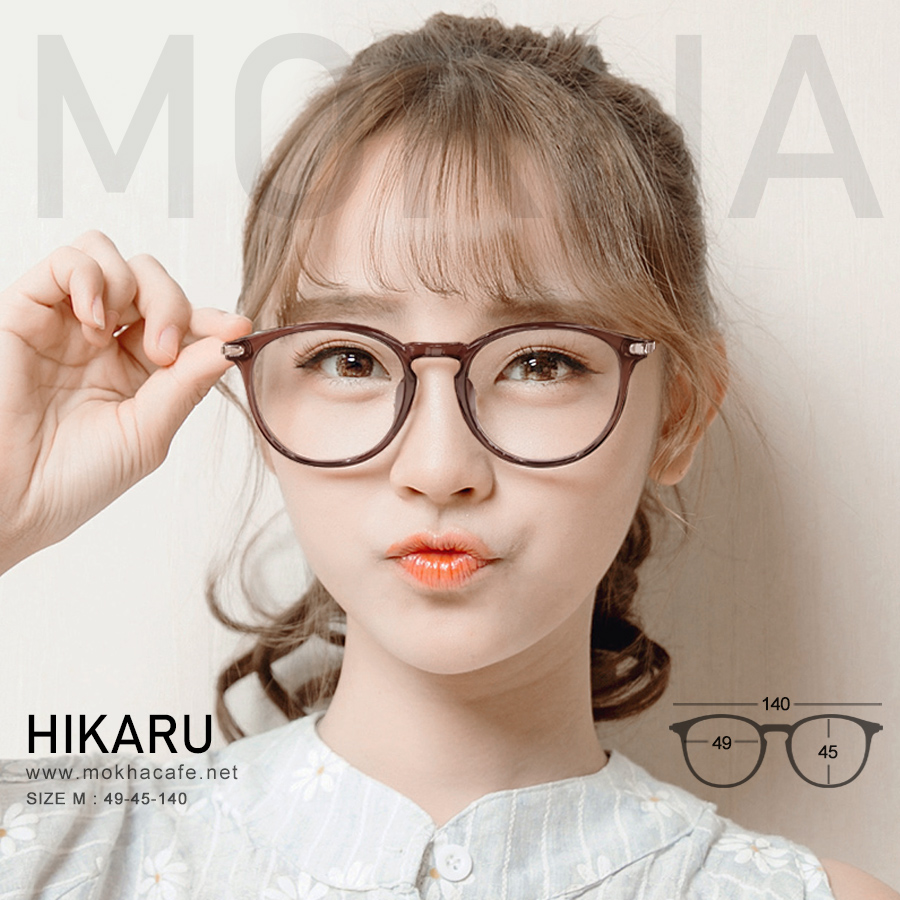 HIKARU - grey แว่นตาทรงหยดน้ำ กรอบพลาสติกยืดหยุ่น TR90 ขาลวดโลหะ กว้าง 140 มม. (sizeM) H45 19g