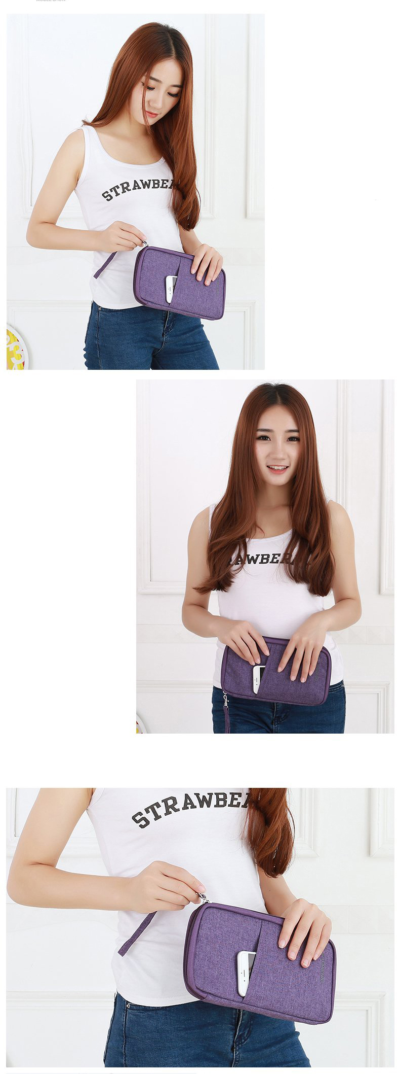 กระเป๋าใส่พาสปอร์ต กระเป๋าใส่หนังสือเดินทาง ใส่เอกสารต่างๆ มีสายคล้องมือ คุณภาพดี (Travel Wallet Passport Holder, Family Passport Holder with Hand & Neck Strap)