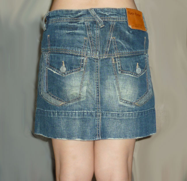 #1กระโปรงยีนส์ฟอกแต่ง สวยน่าใส่จริงๆ 32-35-13.5