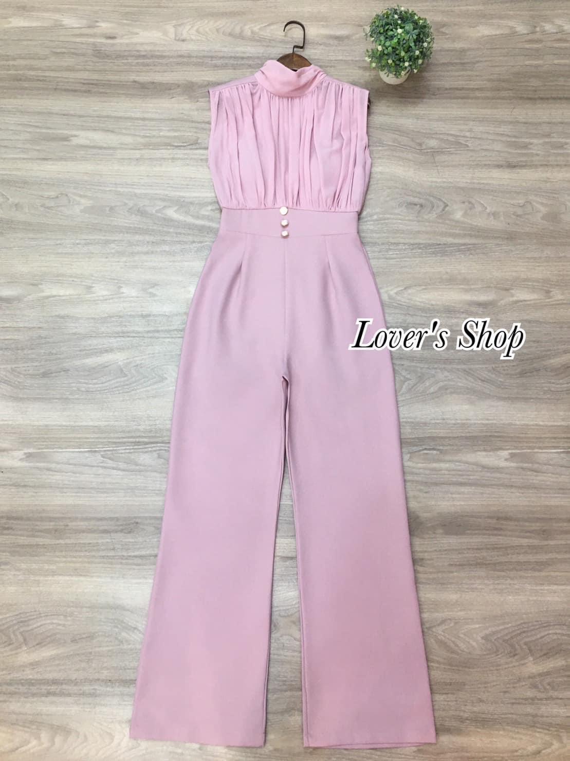 จั้มสูทกางเกงขายาว ช่วงเสื้อเป็นผ้าชีฟองนุ่มๆ ช่วงอกทำซับใน อกมีเสริมฟองน้ำกางเกงทรงขากระบอกกลาง ใส่แล้วดูขายาว สินค้าคุณภาพ (พร้อมส่ง)