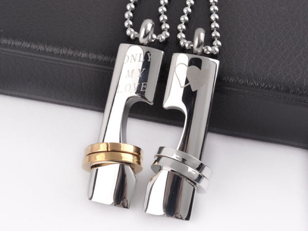 สร้อยคู่ สร้อยคอคู่ สร้อยคู่รัก Only My Love มีสีเงิน, ทอง, ฟ้า (เก็บเงินปลายทางได้)