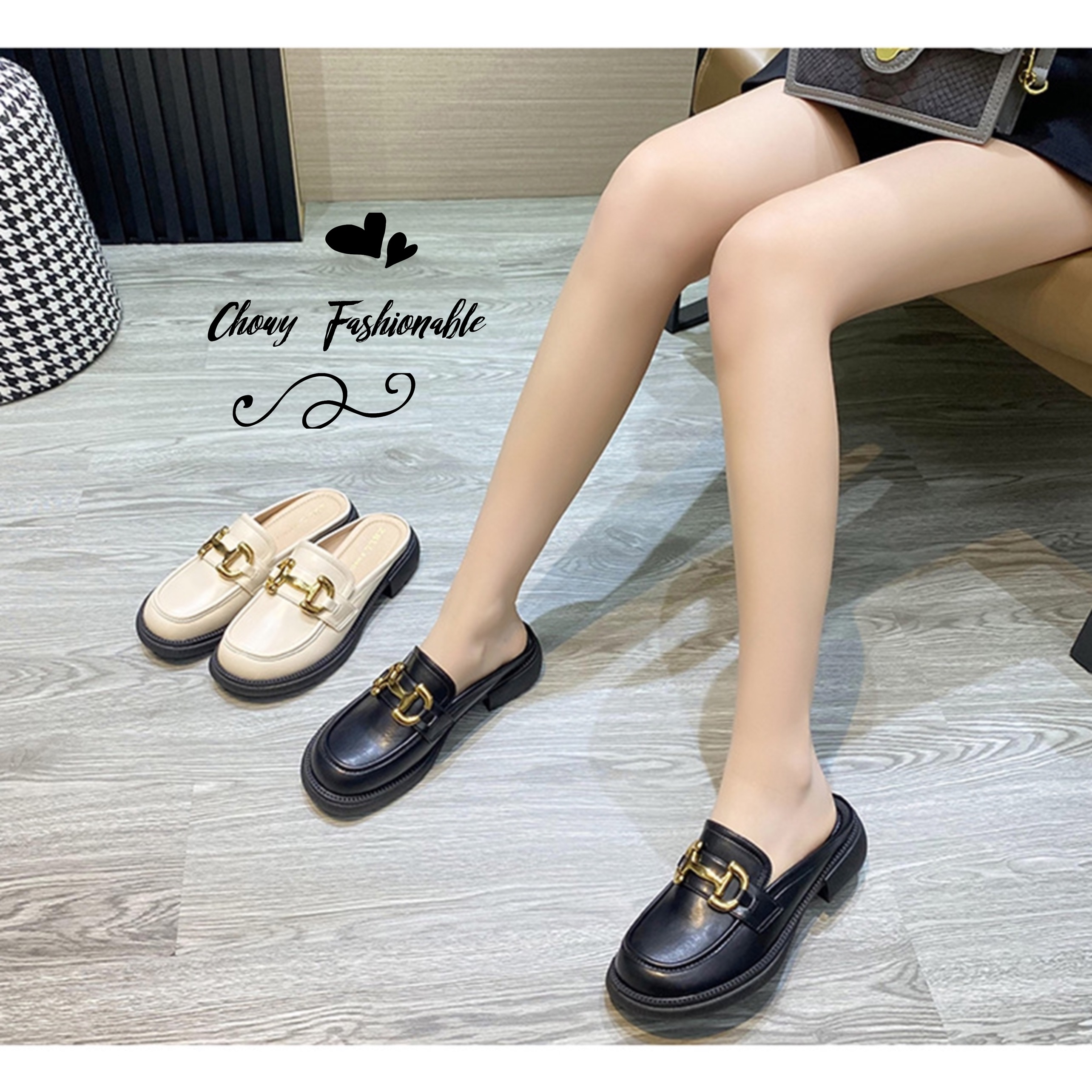 รองเท้าไซส์ใหญ่ 42 EU แตะสวมครึ่งท่อน แตะปิดหัว แตะไซส์ใหญ่ หนังแท้ KR1123