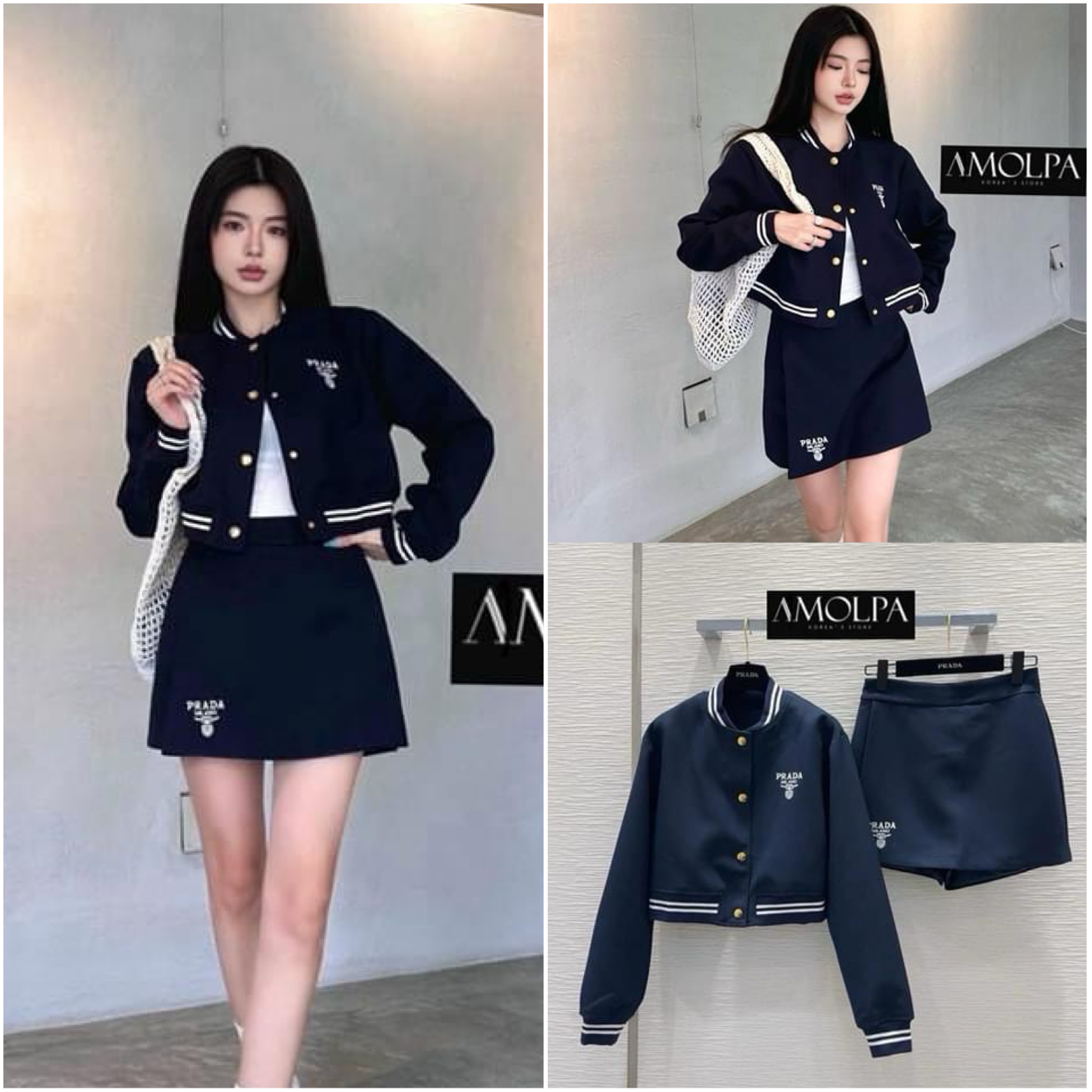 SET BLAZER PRADA งานผ้าอย่างเทพ 1:1 พรีเมียม ทุกอย่างปั้ม VVIP ผ้าใส่สบายมาก : สินค้าคุณภาพ (พร้อมส่ง)