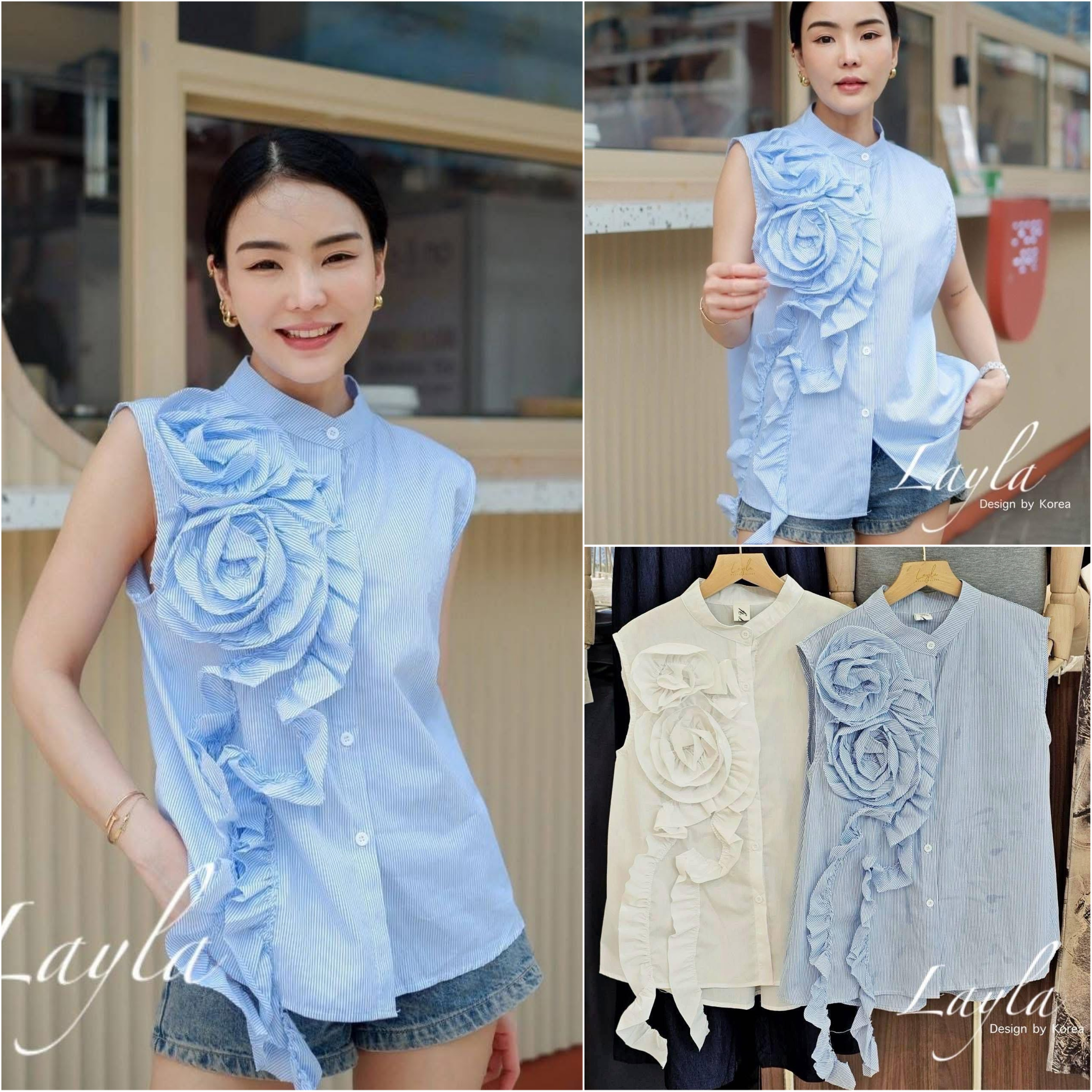 เสื้อเชิ้ตคอจีนเย็บขดดอกแบบเก๋ๆ ทรงสวยใส่ปล่อยๆ โชว์ดีเทล หน้าสั้นหลังยาว งานสวย เรียบดูแพง มีสไตส์มากค่า ใส่สบาย : สินค้าคุณภาพ (พร้อมส่ง)