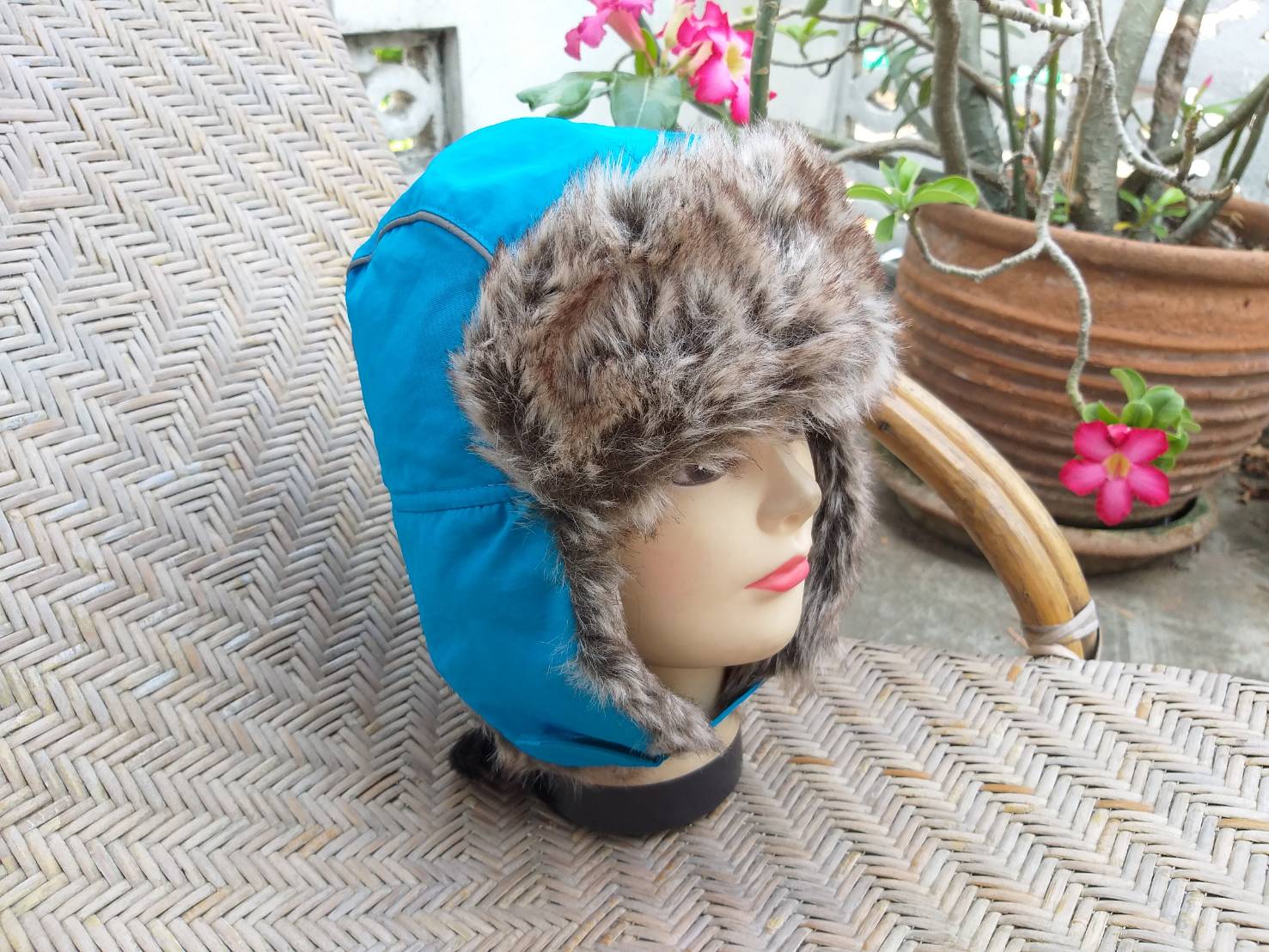 หมวกกันหนาวเด็ก H&M ผ้าร่มกันน้ำ เฟอร์ปิดหู