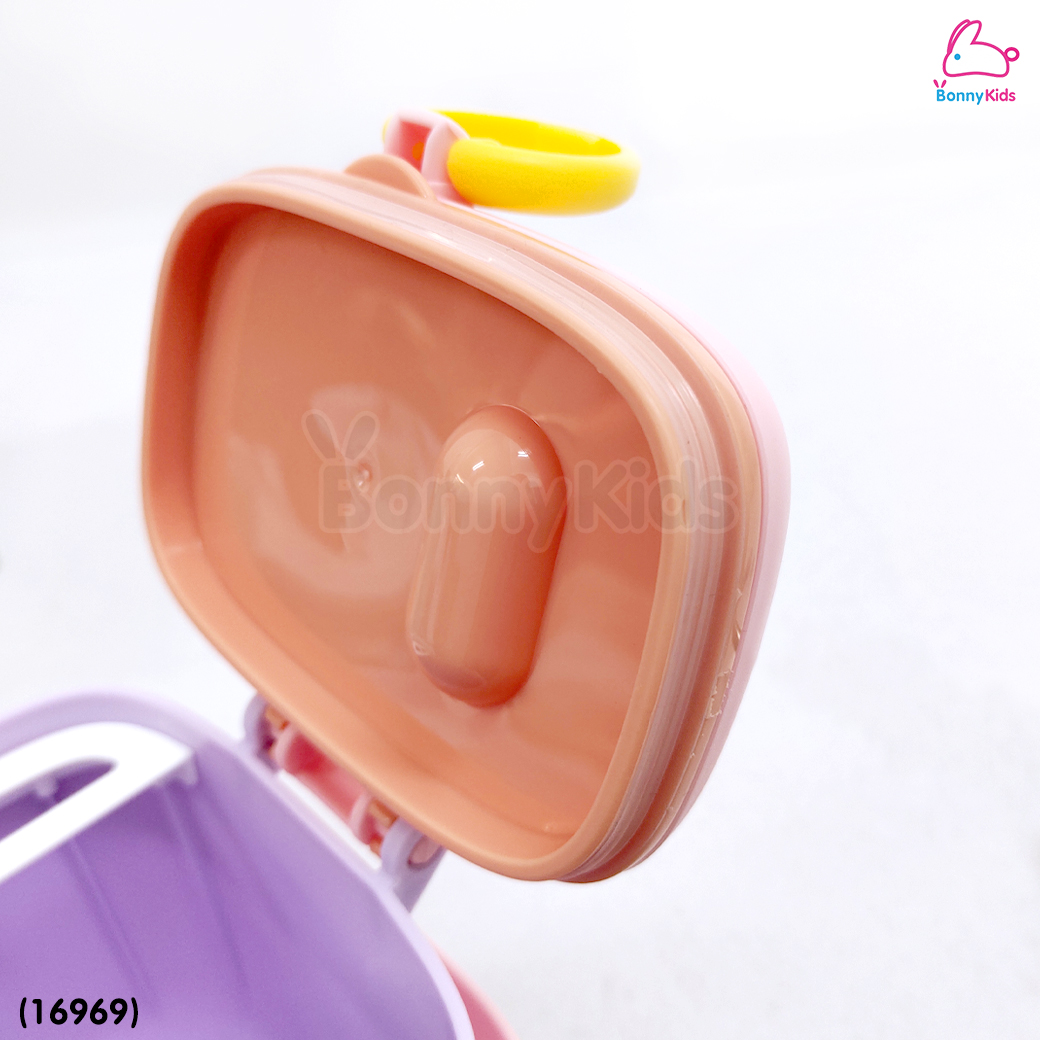 (16969) Tres-G (เตรสจี) กระปุกเก็บนมผง ฝาล็อคสูญญากาศ พร้อมชั้นวางช้อนตักและที่ปาดนมผง แถมสายสะพาย (ขนาดบรรจุ 800ml.)