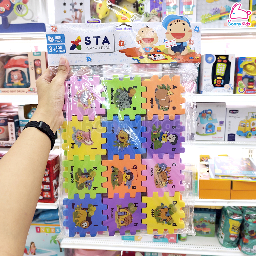 ASTA (แอสต้า) จิ๊กซอว์ภาพ คำศัพท์ ภาษาอังกฤษ A-Z และ ก-ฮ ตัวต่อเสริมทักษะ โฟมนิ่ม ภาพสวย สีสันสดใส