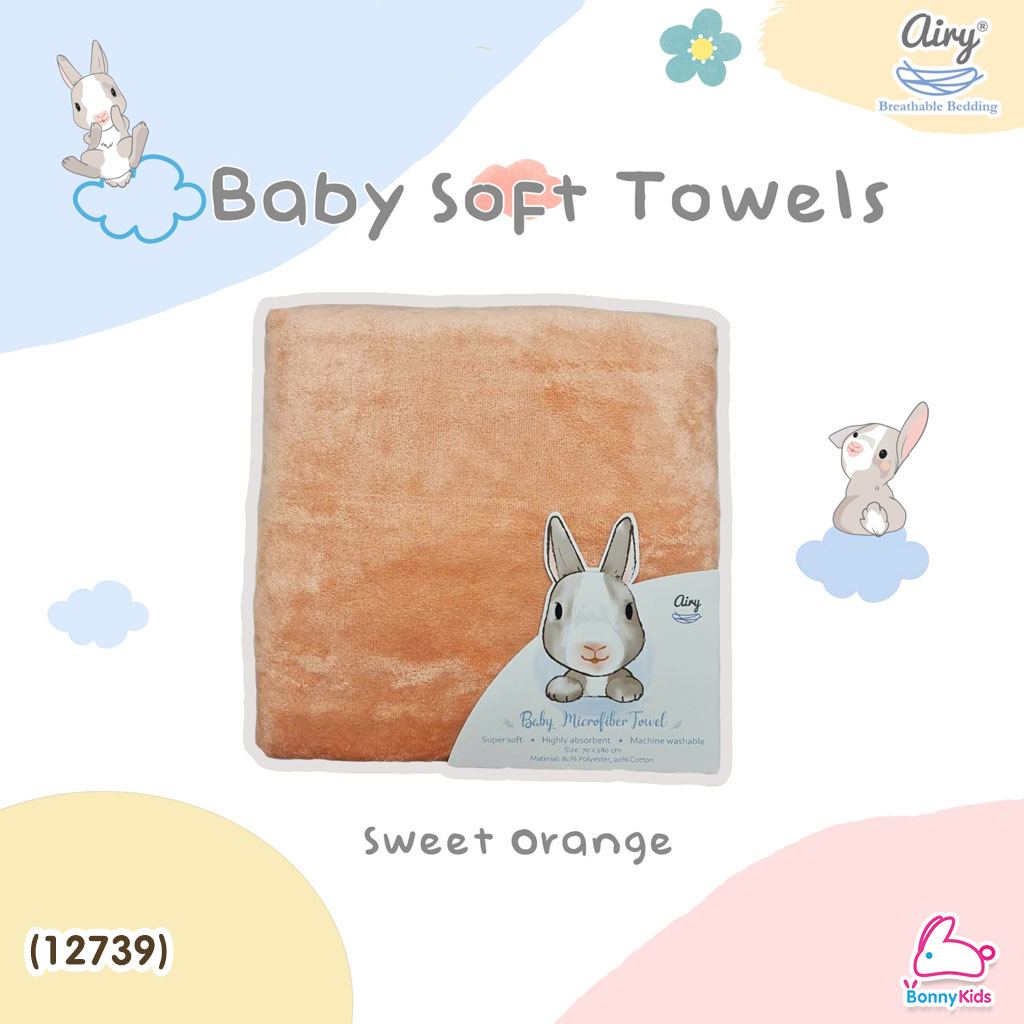 (12739) Airy (แอร์รี่) Baby Soft Towelsผ้าเช็ดตัวไมโครไฟเบอร์ ขนาด70*140cm.
