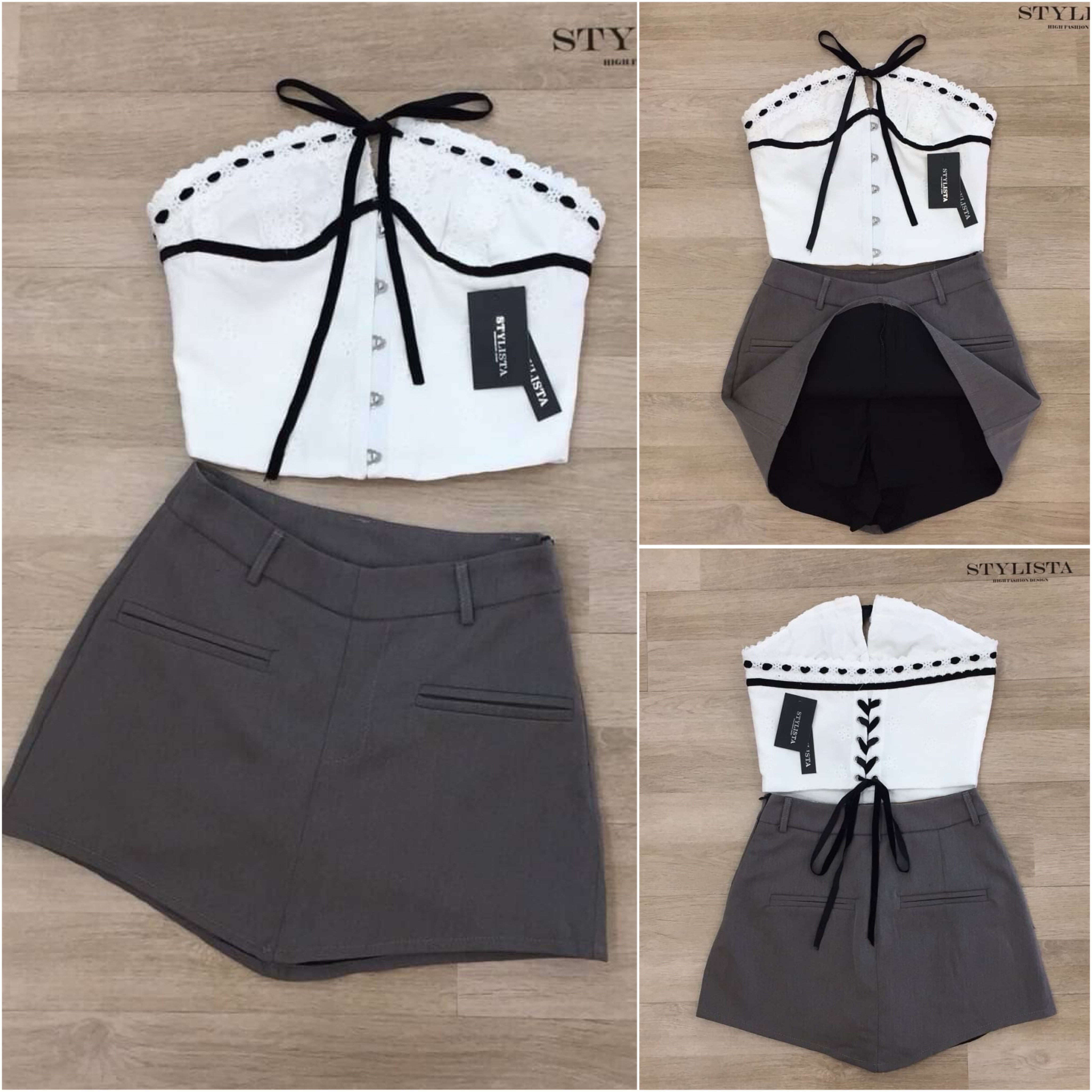 เซตเสื้อเกาะอก มาพร้อมกระโปรง ซับใน กางเกง เอวรูปตัววี เข้าชุด ใส่สวยมาก ใส่เที่ยว ใส่ได้หลายโอกาส สินค้าคุณภาพ (พร้อมส่ง)