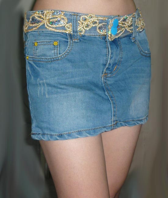 #2กระโปรงยีนส์แต่งเอวดิ้น สวยสุดๆ 31.5-33-10