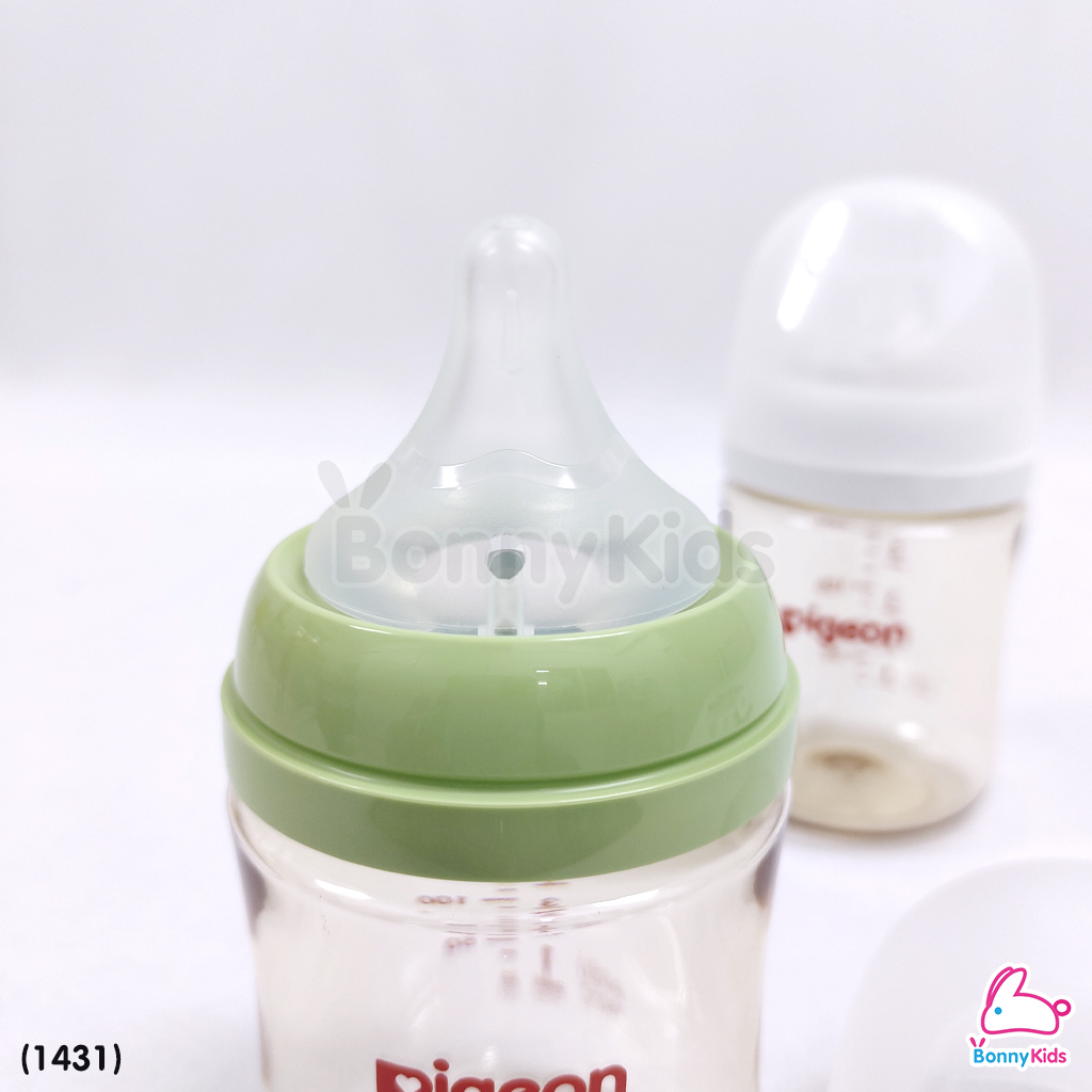 (1431) Pigeon (พีเจ้นท์) SofTouch PPSU ขวดคอกว้างสีชา 5oz แพ็ค 2 ขวด (0m+)