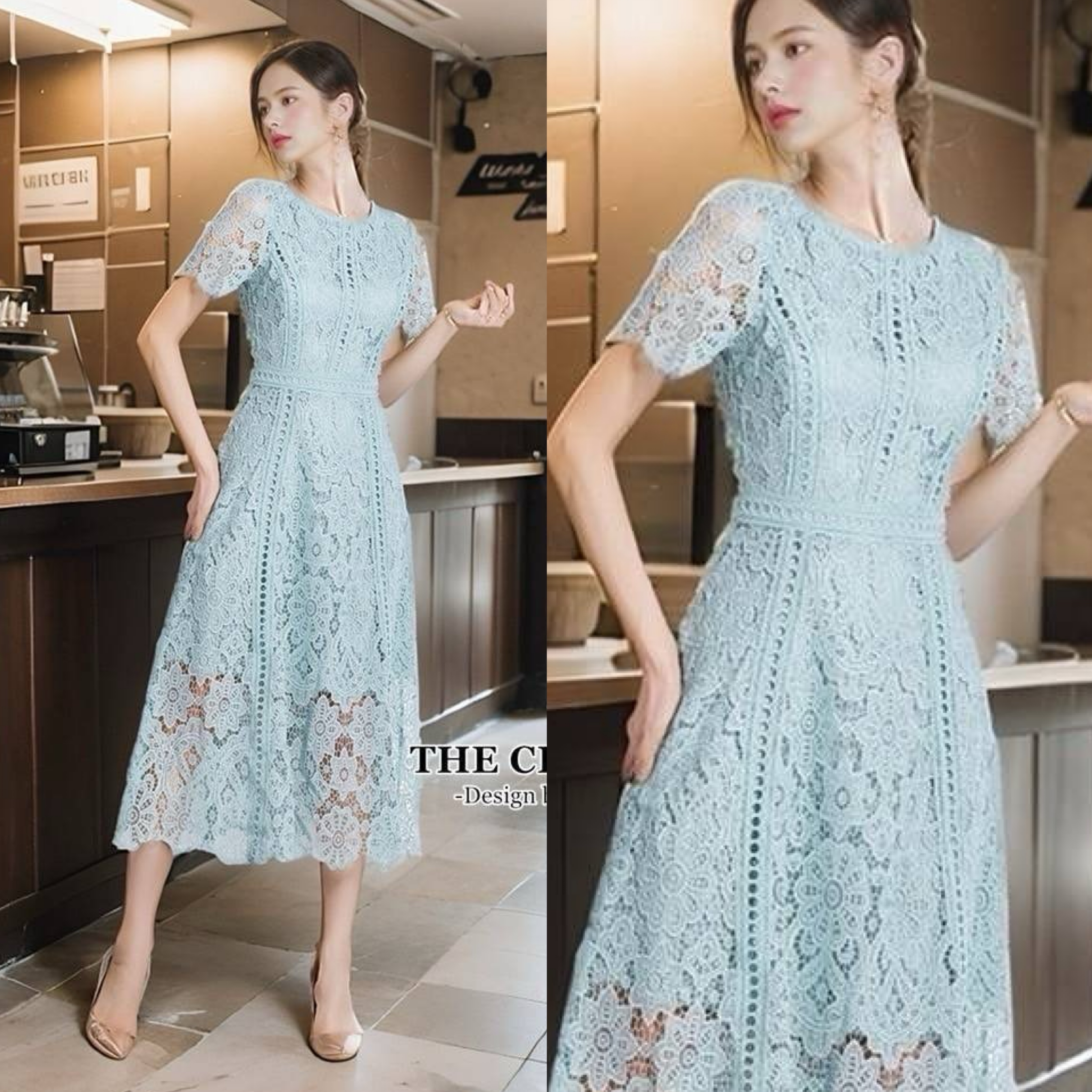 (ไซส์อก46) เดรสยาวลูกไม้ คอกลมใช้ผ้าลูกไม้เนื้อหนาอย่างดี ขึ้นลวดลายดอกไม้ ลายชัด ผ้าแน่นสวย ตัดต่อเพิ่มดีเทลแต่งด้วยลูกไม้ทรงกลมหลายจุด ใส่สบาย : สินค้าคุณภาพ (พร้อมส่ง)