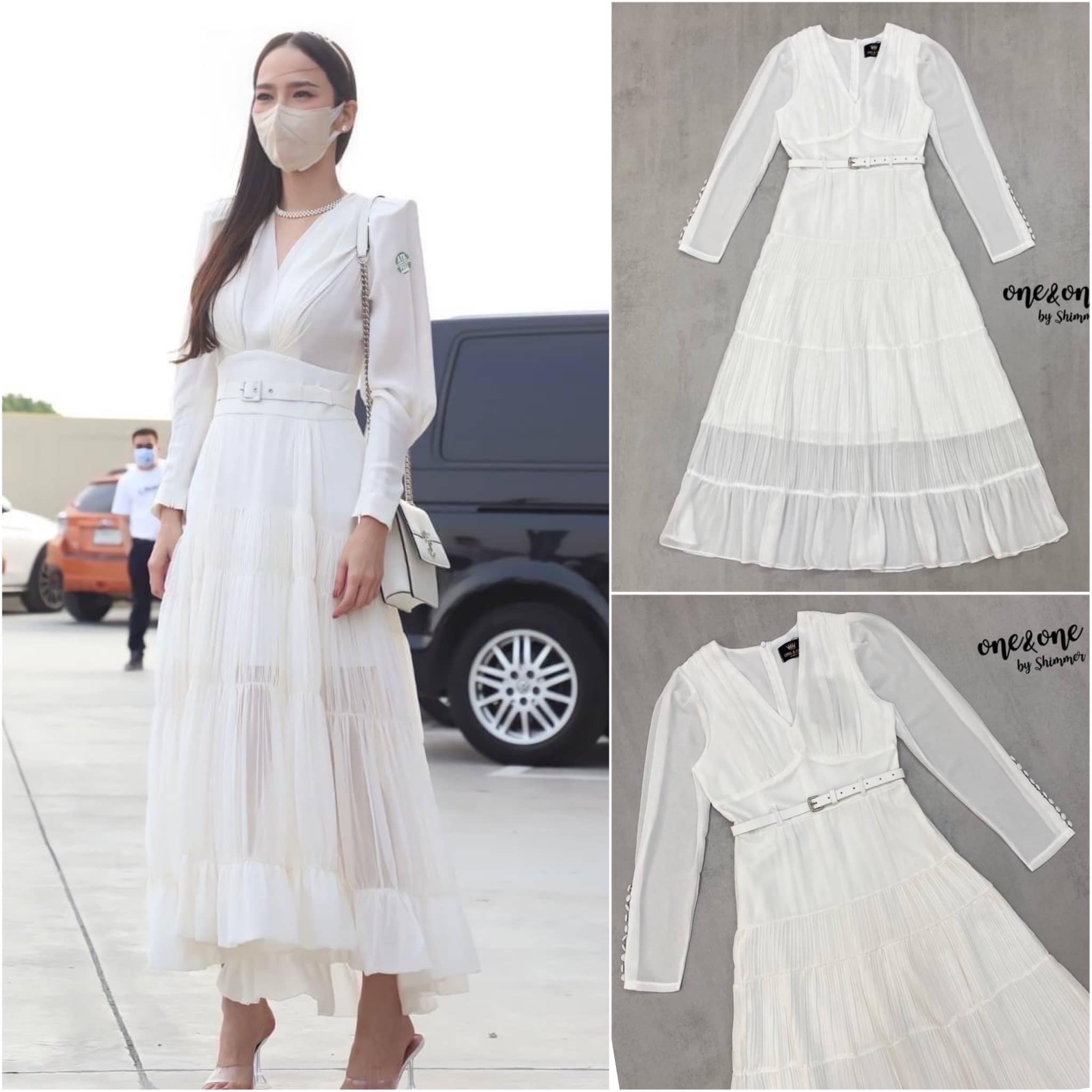 แม็กซี่เดรสเนื้อผ้าชิฟฟอนช่วงกระโปรง ตัดต่อแพทเทิร์นเป็นชั้นๆ ด้วยชิฟฟอนอัดพลีท ปลายแขนตกแต่งด้วยกระดุมปั้ม งานมีซับในซิป หลังพร้อมเข็มขัด 👍🏻 สินค้าคุณภาพ (พร้อมส่ง)