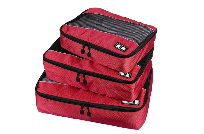 Bagsmart กระเป๋าจัดระเบียบเดินทาง 3 ใบต่อชุด ใส่เสื้อ, กางเกง, กระโปรง, ผ้าขนหนู (Bagsmart Packing Cubes 3-Pcs Travel Organizer)