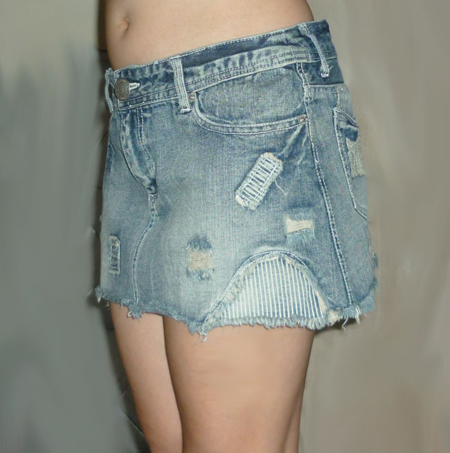 กระโปรงยีนส์ Visalia ร็อคแอบหวาน สวยมาก 31-39-10.5