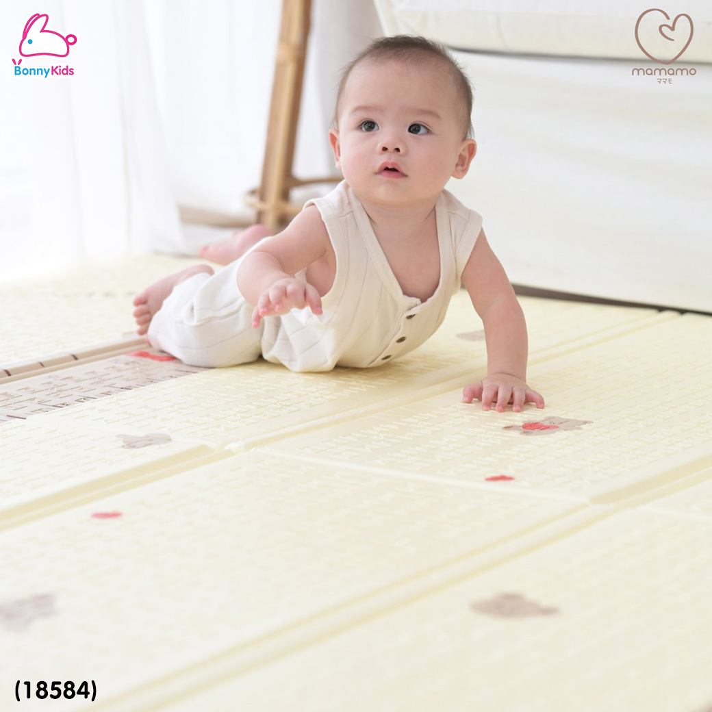 (18584) Mamamo (มามาโมะ) แผ่นรองคลาน หนา 1 cm. เกรดพรีเมี่ยม 2 ด้าน 2 ลาย แถมฟรี! กระเป๋าพกพา