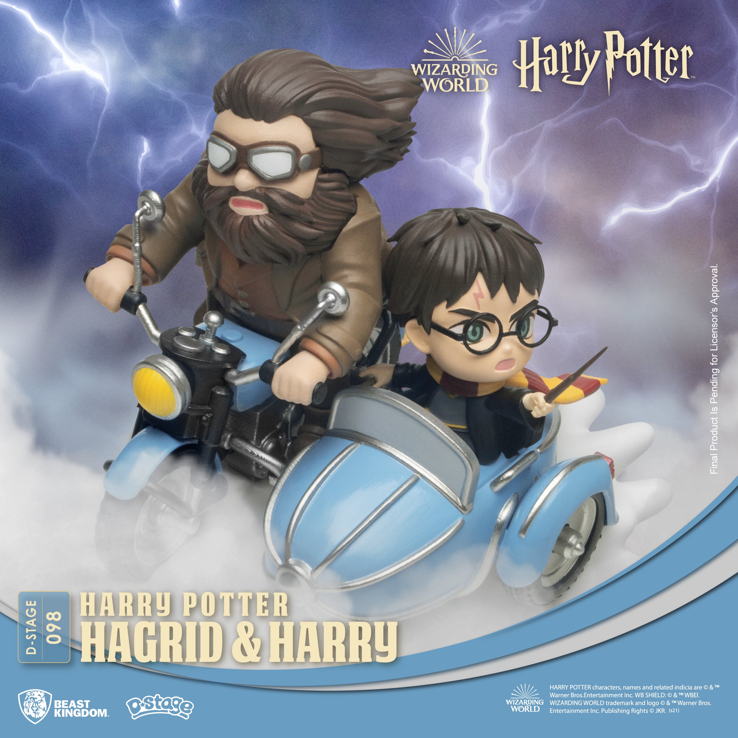 Figurine Beast Kingdom Harry Potter Et Hagrid Sur Moto Volante – Réf. DS-098, Environ 15 Cm, Scène De Poursuite