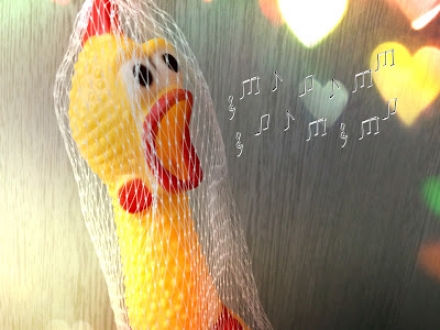 ไก่ยางของเล่น ไก่โอ๊ก ของเล่นคลายเครียด บีบตัวมีเสียง ขนาดสูง 1 ฟุต