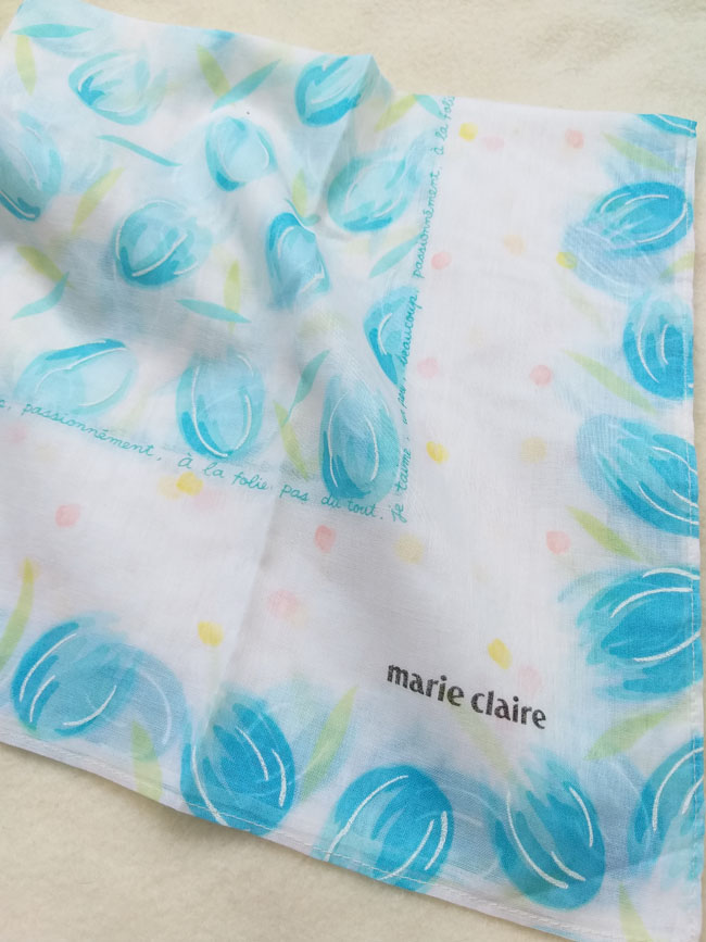 ผ้าเช็ดหน้าหวานๆ แบรนด์ marie claire