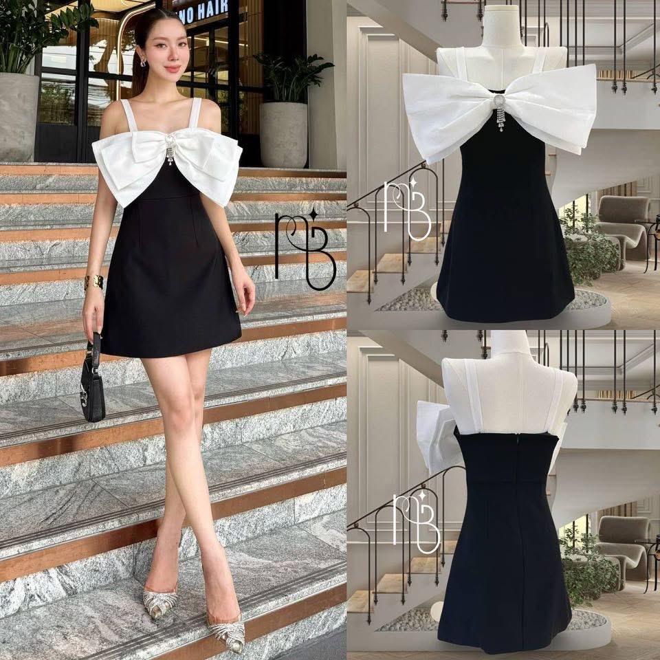 เดรสเกาะอกทรงAสีดำ ผ้านุ่มใส่สบาย ดีไซน์สวย เสริมฟองน้ำและซับในอย่างดี ซิบซ่อนด้านหลัง สวมใส่ง่าย มาคู่กับโบว์ใหญ่สีขาวและเข็มกลัดเพชร ใส่สบาย : สินค้าคุณภาพ (พร้อมส่ง)