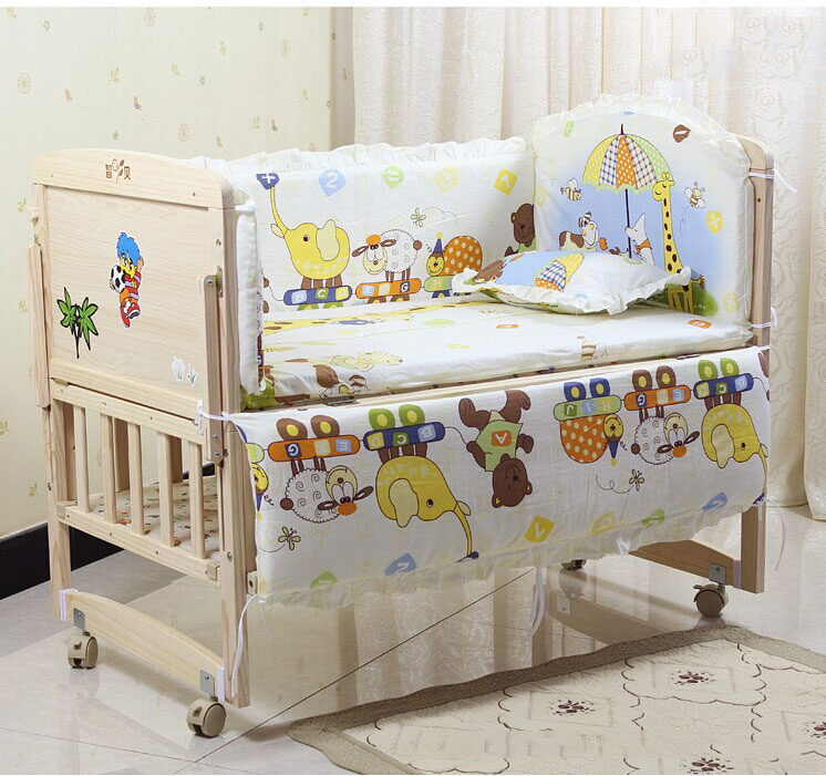 (ส่งฟรี) NanaBaby เครื่องนอนทารก เครื่องนอนเด็ก ชุดเครื่องนอนในเปลเด็ก หมอน+เบาะรองนอน+กันกระแทกโดยรอบ (ไม่รวมเปลไม้)