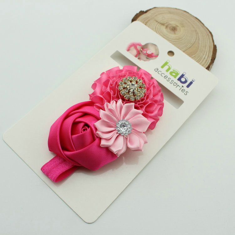 ผ้าคาดผมเด็กอ่อน เจ้าหญิงแสนน่ารัก งานระดับพรีเมี่ยม ดอกไม้ผ้าประดับเพชรสวยหรู