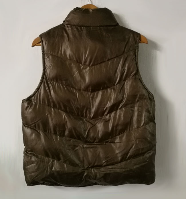 เสื้อกั๊กนวมชาย ผ้าร่มกันน้ำสีกาแฟ อก44