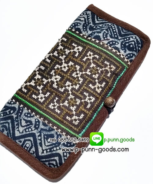 กระเป๋าสตางค์ผ้าชาวเขา กระเป๋าใบยาว