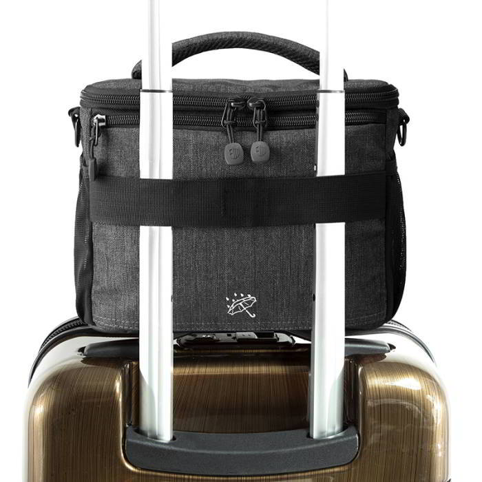 กระเป๋าใส่กล้องถ่ายรูป SLR/DSLR ขนาดกะทัดรัด พร้อมผ้าคลุมกันฝนหรือสิ่งสกปรก (สี Grey) (BAGSMART Compact Camera Shoulder Bag for SLR/DSLR with Waterproof Rain Cover)