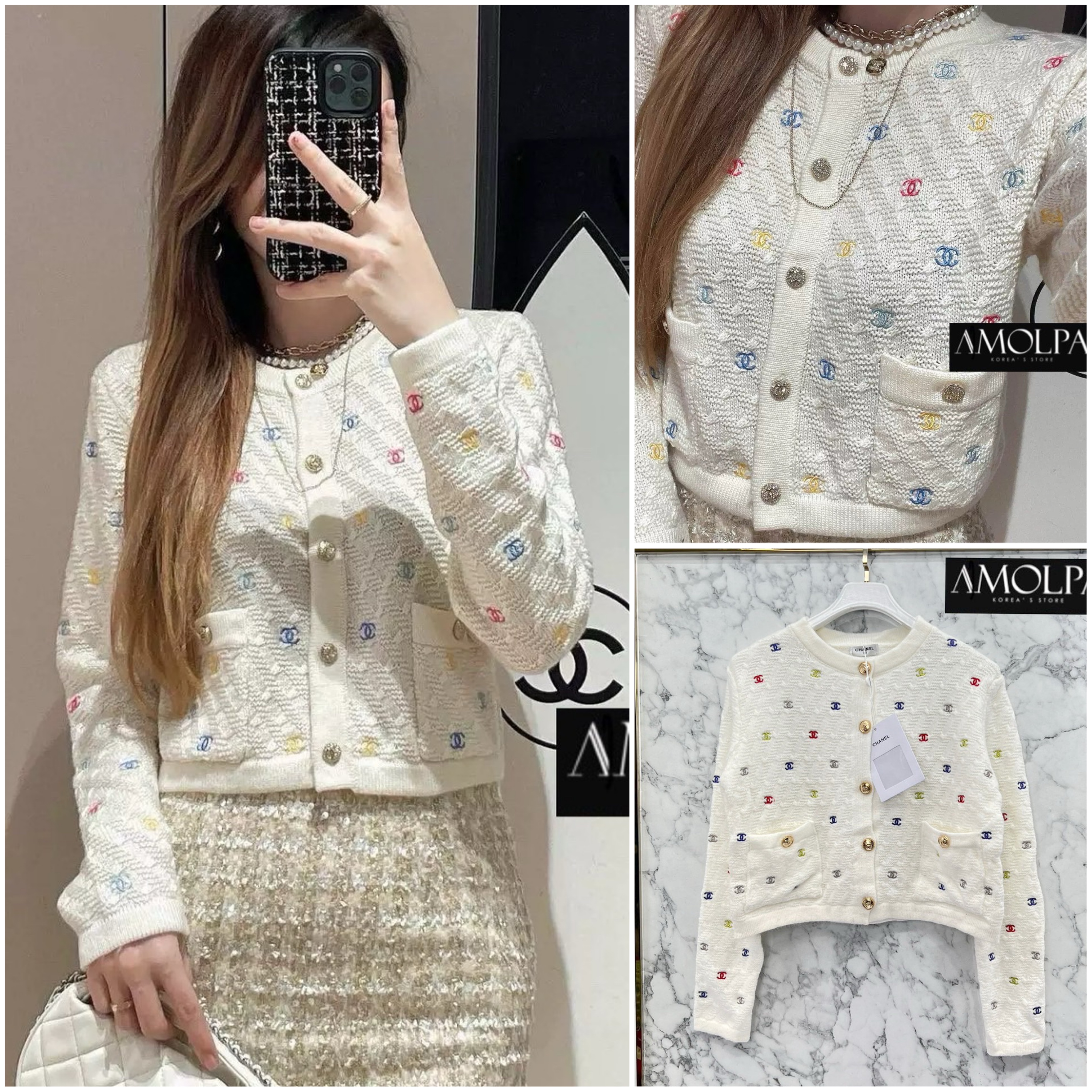 CARDIGANS CHANEL KNIT งาน 1 : 1 งานสวยยยยยสุดดด ปังงง เนื้อผ้าดีม๊าก ผ้าใส่สบายมากก : สินค้าคุณภาพ (พร้อมส่ง)