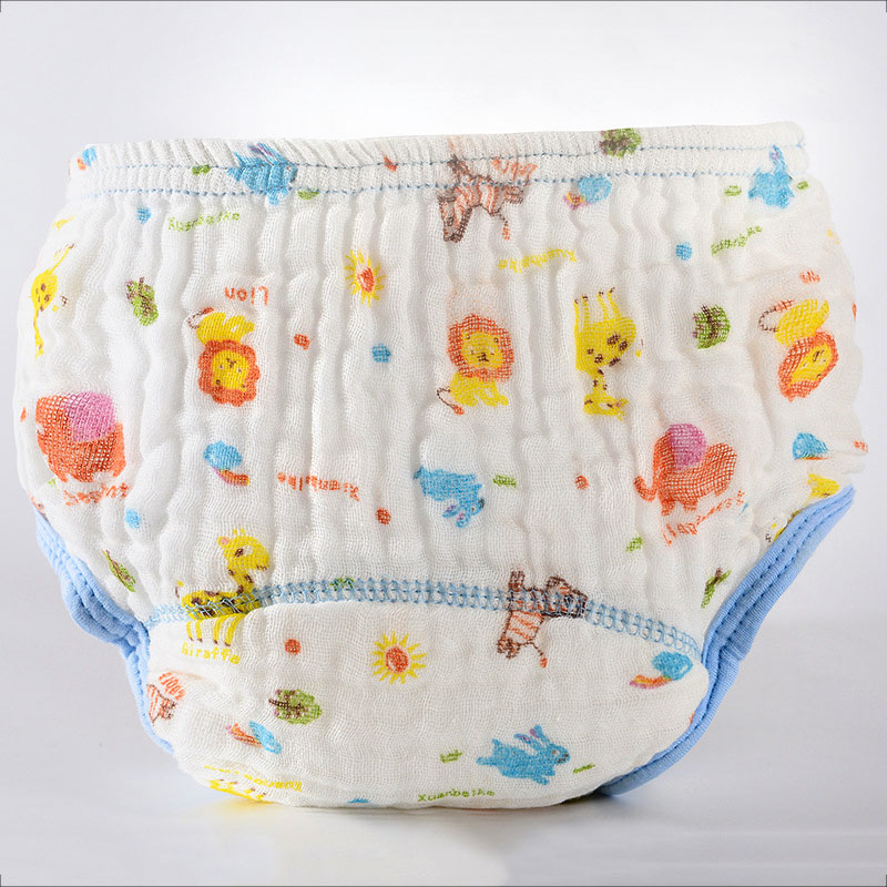 กางเกงผ้าอ้อมเด็กซักได้ กางเกงซับฉี่เด็ก กางเกงผ้าอ้อมสาลู 100%Cotton Muslin กางเกงกันฉี่ กางเกงผ้าอ้อมซับฉี่ ขอบขาสองชั้น