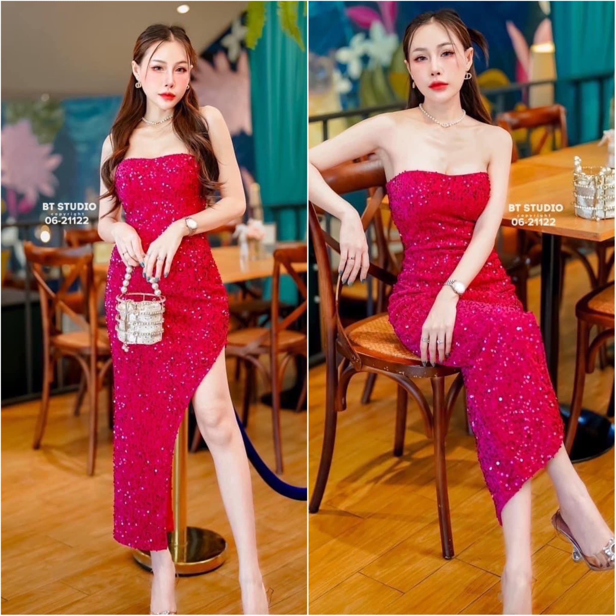 เดรสเกาะอกกริตเตอร์แน่น ๆ ทั้งชุดปลายชายเว้าเฉียงผ่าสูง งานสวยเนื้อผ้าดี เล่นไฟสุด มีซับในอกเสริมฟองน้ำ ซิปหลัง แทบซิลิโคนกันลื่นจ้า ใส่สบาย : สินค้าคุณภาพ (พร้อมส่ง) สำเนา