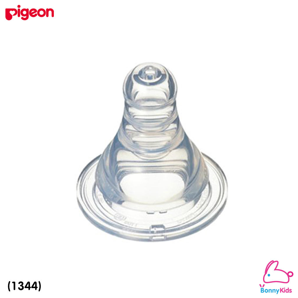 (1344) Pigeon (พีเจ้น) จุกนมเสมือนนมมารดา รุ่นมินิ ไซส์Y สำหรับเด็ก 6 เดือนขึ้นไป (ใช้ดื่มน้ำผลไม้) (แพ็ค 2 ชิ้น)