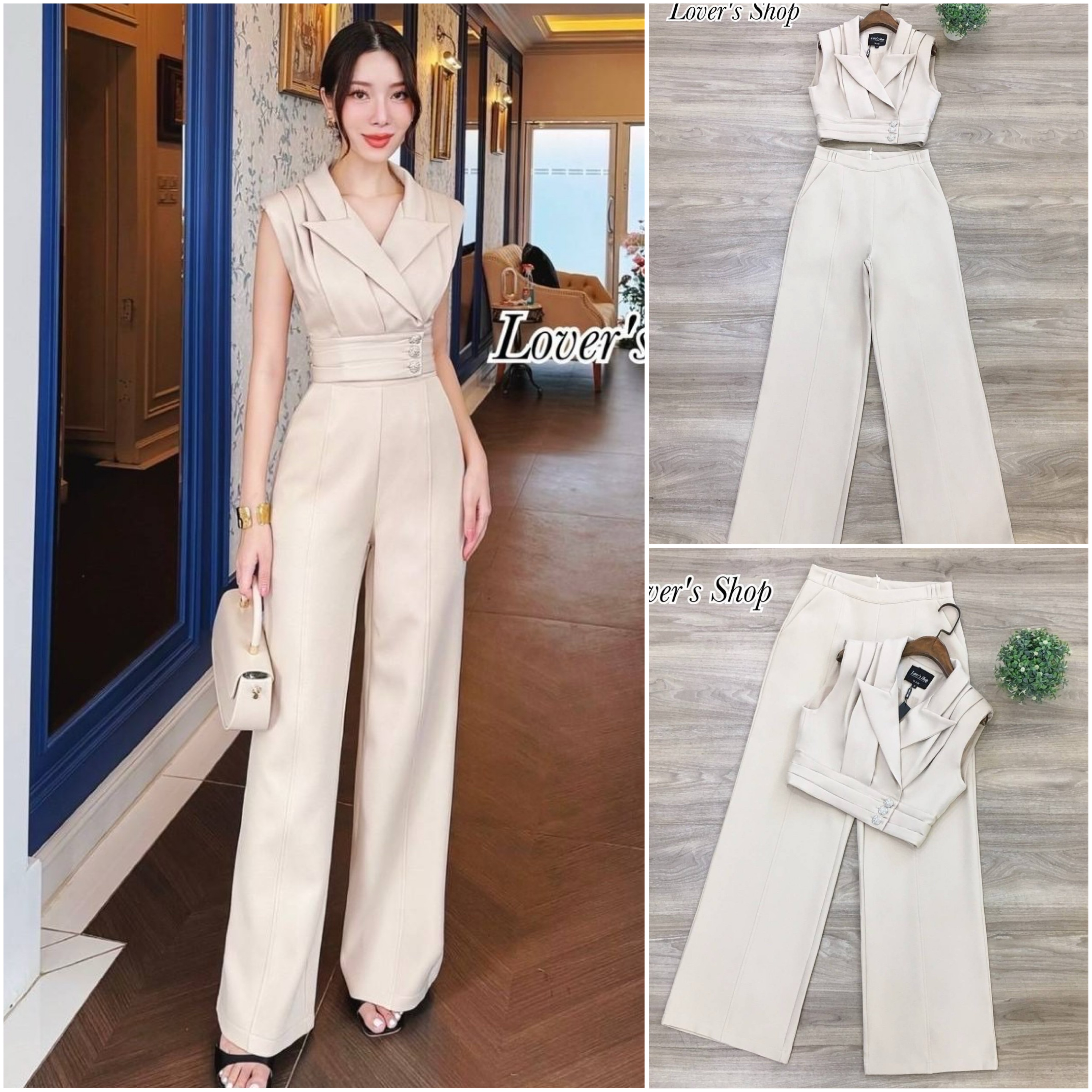 Set.2ชิ้น ลุคเรียบหรูดูผู้ดี เซ็ทนี้โดเด่นที่ตัวเสื้อ เย็บจับจีบมีความสวยหรู เสื้อเย็บขอบเอว แต่งกระดุม3เม็ด มีซับในอย่างดี มาพร้อมกางเกงเอวสูง ใส่สบาย : สินค้าคุณภาพ (พร้อมส่ง)