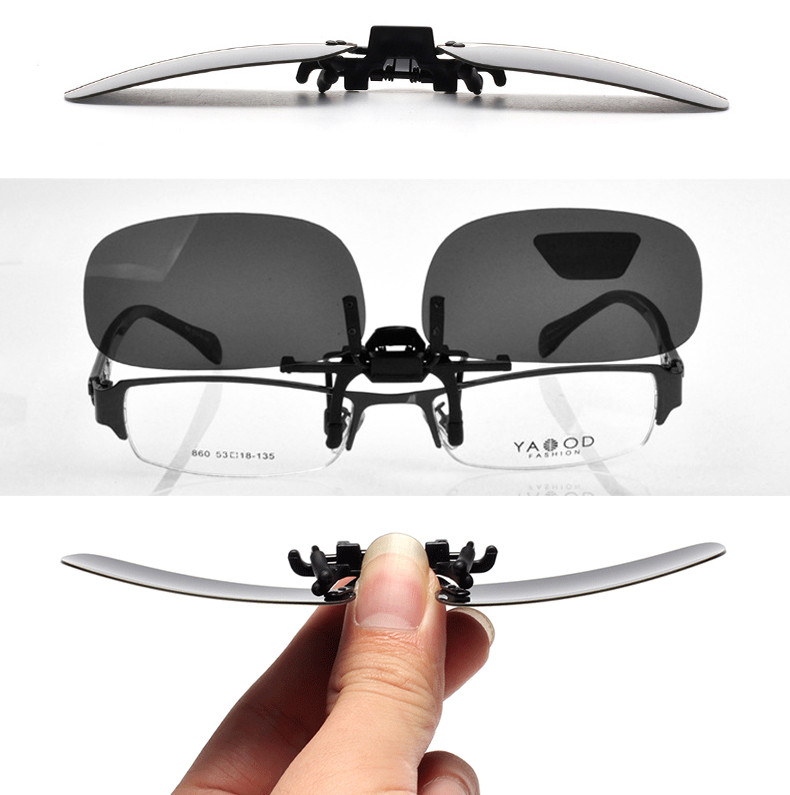 MOKHA คลิปออนแว่นตา สีดำ (size S) ClipOn กันแดด คลิปติดแว่นตา แว่นกันแดด