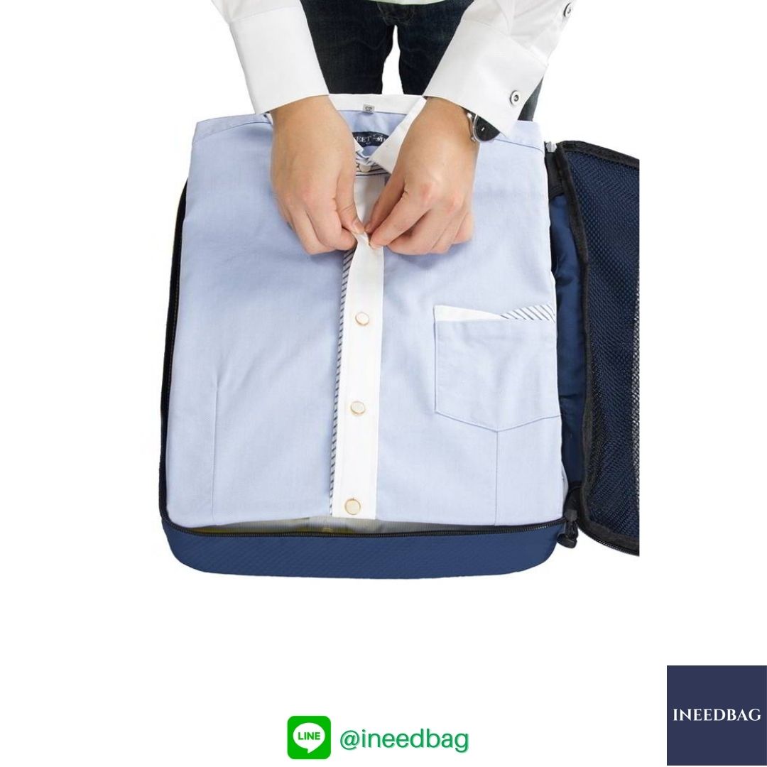 Bagsmart กระเป๋าจัดระเบียบเดินทาง 4 ใบต่อชุด ใส่เสื้อผ้า ชั้นใน ถุงเท้า เข็มขัด (ฺNavy Blue) (Bagsmart Packing Cubes 4-Pcs Travel Organizer)