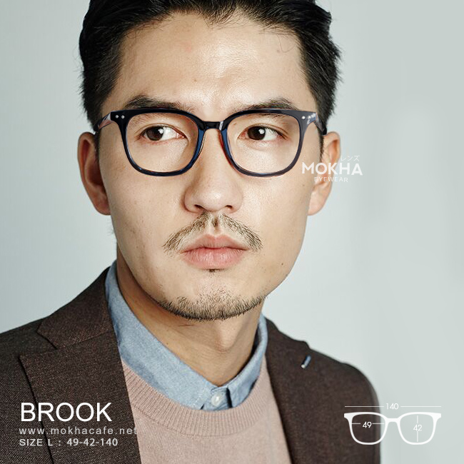 BROOK - black (ดำเงา) กรอบแว่นตาทรงเหลี่ยม TR90 กว้าง 140 มม.(sizeM) H42