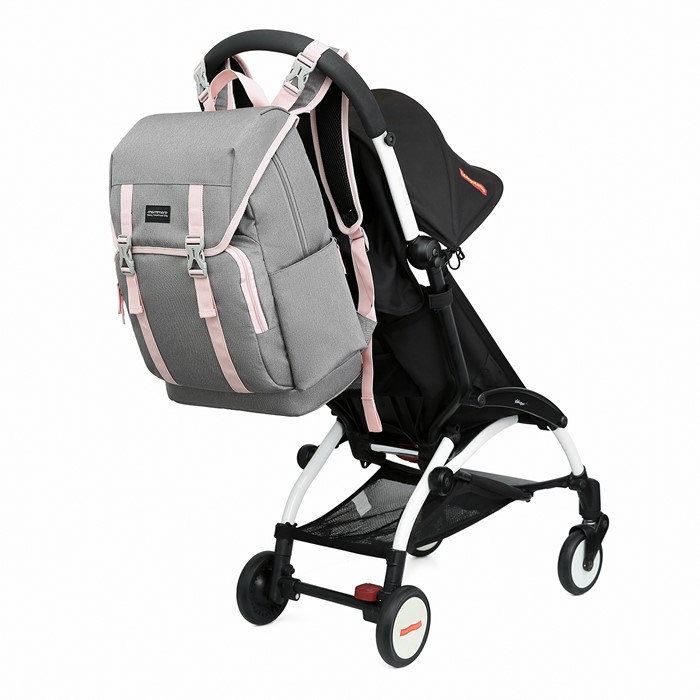 mommore กระเป๋าคุณแม่ กระเป๋าสัมภาระคุณแม่ กระเป๋าแม่ลูกอ่อน ใช้ได้ทั้งคุณแม่ และคุณพ่อ กันน้ำ ทนทาน พร้อมแผ่นรองเปลี่ยนผ้าอ้อม คุณภาพสูง คล้องรถเข็น เหมาะกับการเดินทางมาก (ฺฺPink)