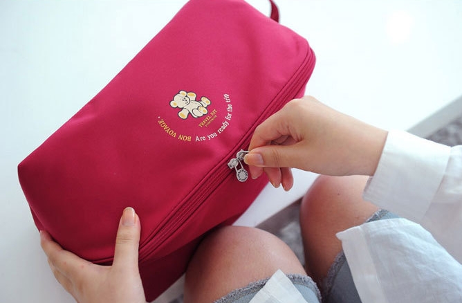 กระเป๋าใส่ชุดชั้นใน กางเกงชั้นใน ขนาดใหญ่พิเศษ แบ่งช่องสองด้าน ใส่ได้หลายตัว มี 4 สี 4 ลาย