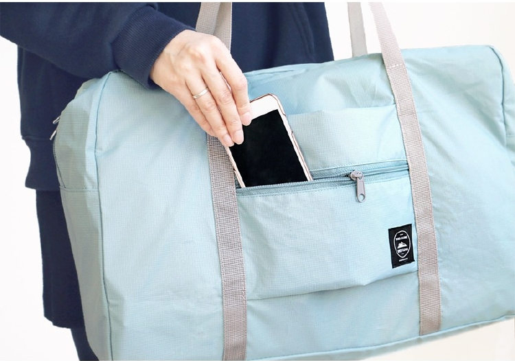 Wind Blows กระเป๋าเดินทางพับเก็บได้ เสียบที่จับกระเป๋าเดินทางได้ มีซิปรูดตอนพับเก็บ สำหรับการเดินทาง ท่องเที่ยว