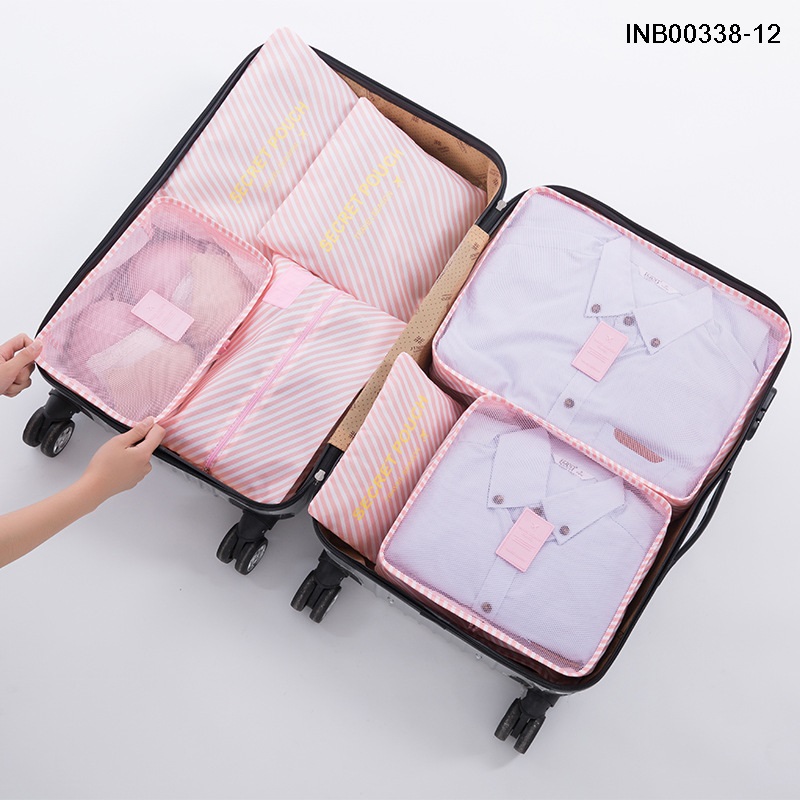 Travel Season กระเป๋าจัดระเบียบเดินทาง 7 ชิ้น จัดกระเป๋าเดินทาง ท่องเที่ยว ใส่เสื้อผ้า ชุดชั้นใน รองเท้า พกพาสะดวก มีให้เลือก 14 สี/ลาย