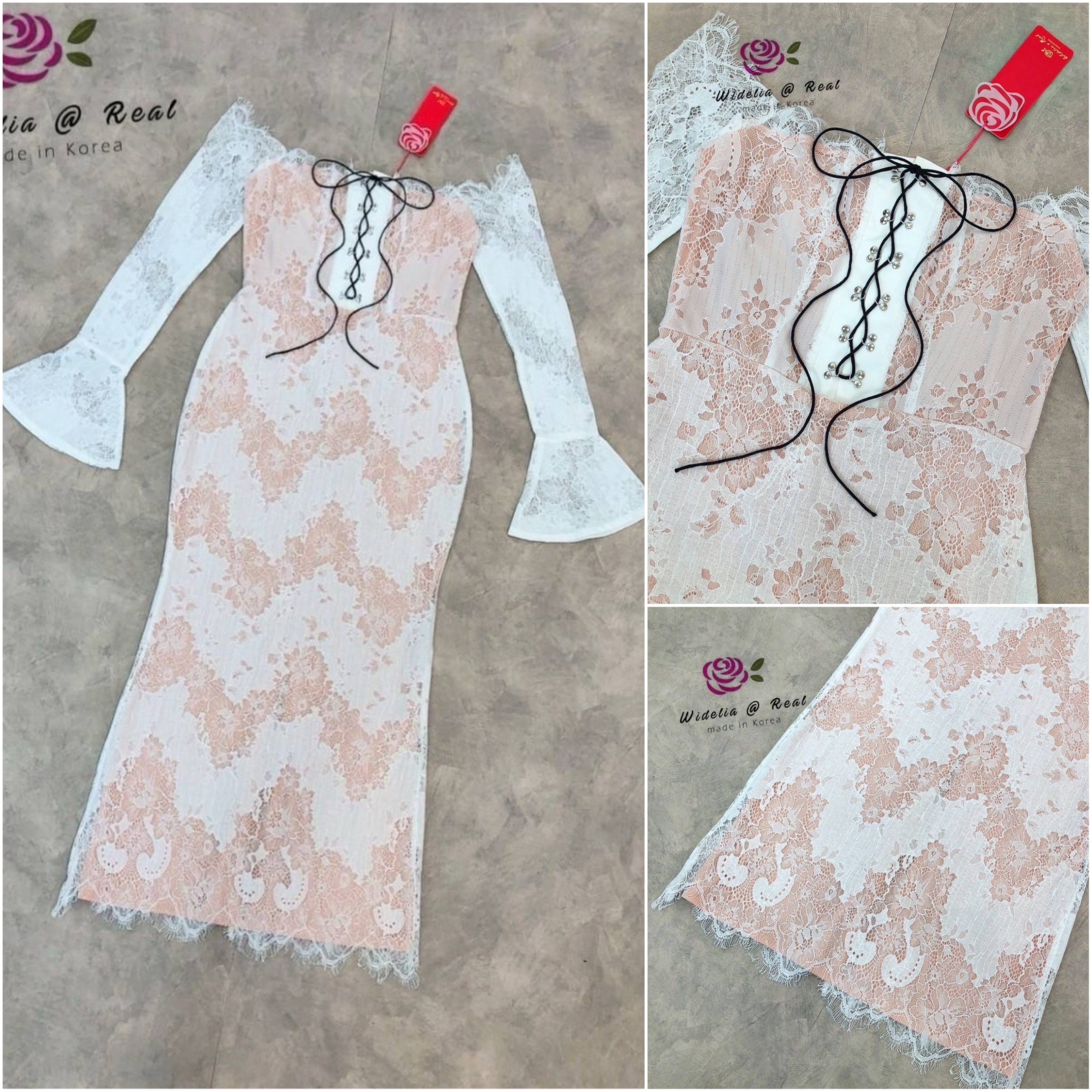 เดรสปาดไหล่ตัวยาวสวยสุด Sexy บอกเลยแพทเทิ้ลสวยเนี๊ยบสุดๆ ใส่สบาย สินค้าคุณภาพ (พร้อมส่ง)