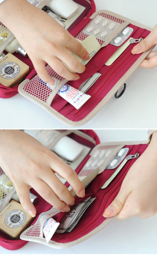 กระเป๋าใส่อุปกรณ์อาบน้ำ คุณภาพดี แขวนได้ สำหรับเดินทาง ท่องเที่ยว พกพาสะดวกมี 4 สี 4 ลายให้เลือก