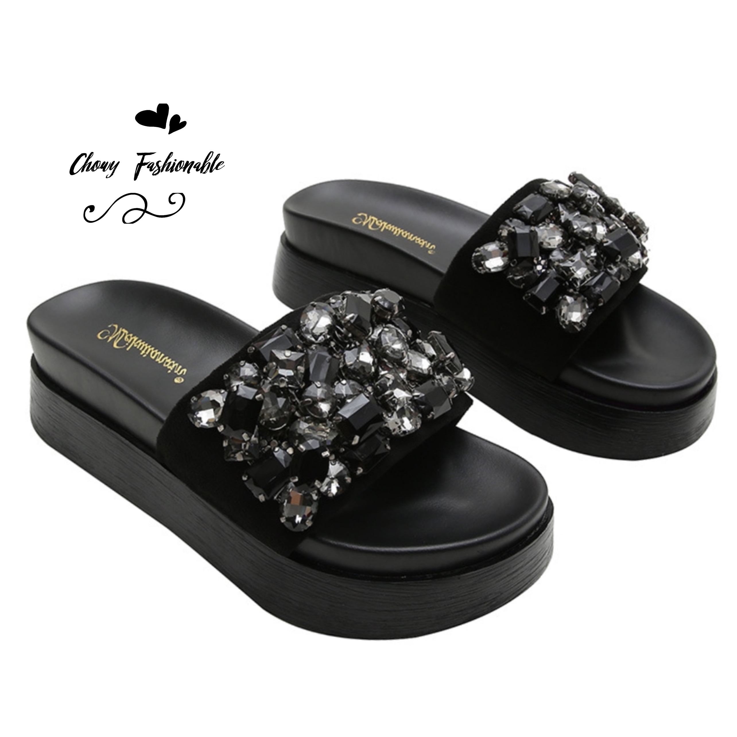 รองเท้าไซส์ใหญ่ 43-44 แตะไซส์ใหญ่ พื้น PU หนา 4 ซม งานเกาหลี CHOWY KR0976