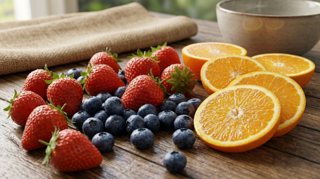 ผลไม้ตระกูลเบอร์รี่และส้ม วิตามินซีสูง