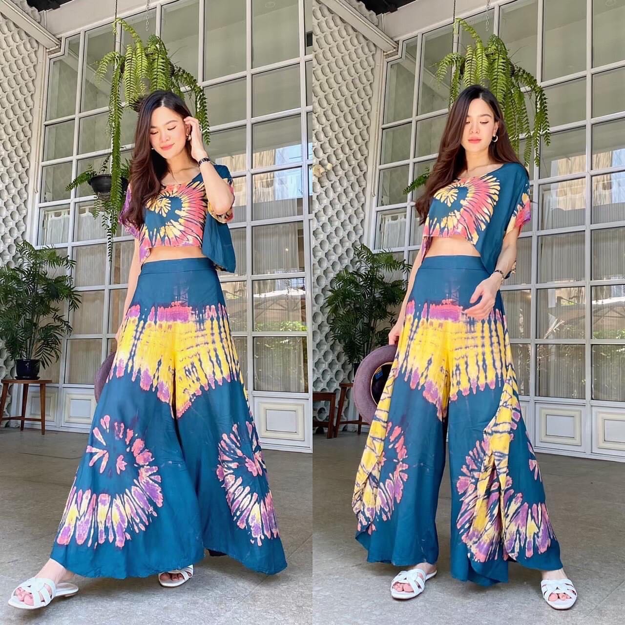 ชุดเซตผ้ามัดย้อม เนื้อบาง สวยพริ้ว ใส่ไปเที่ยวไหนก็สวย ป้วะ ปังปุริเย่ (พร้อมส่ง)