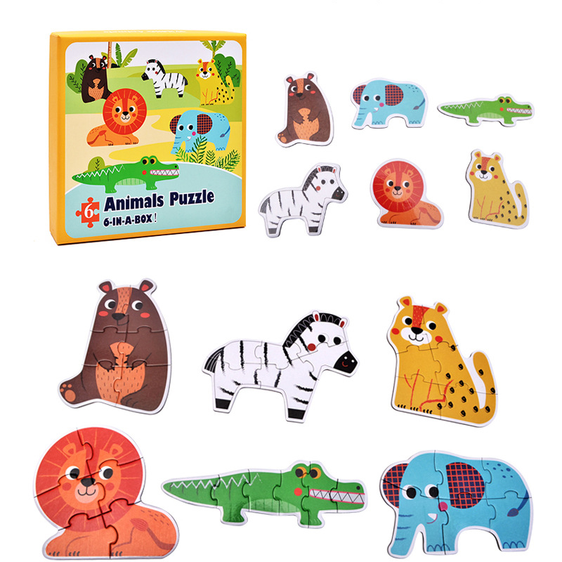 จิ๊กซอว์จับคู่ 6 ชิ้นส่วน Matching Puzzles เสริมพัฒนาการเด็กเล็ก